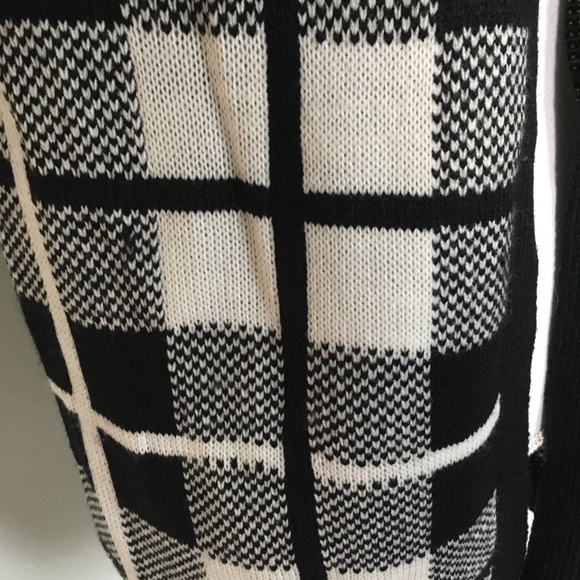 Sienna Sky Plaid Open Cardigan in Black and White - Picture 2 of 7